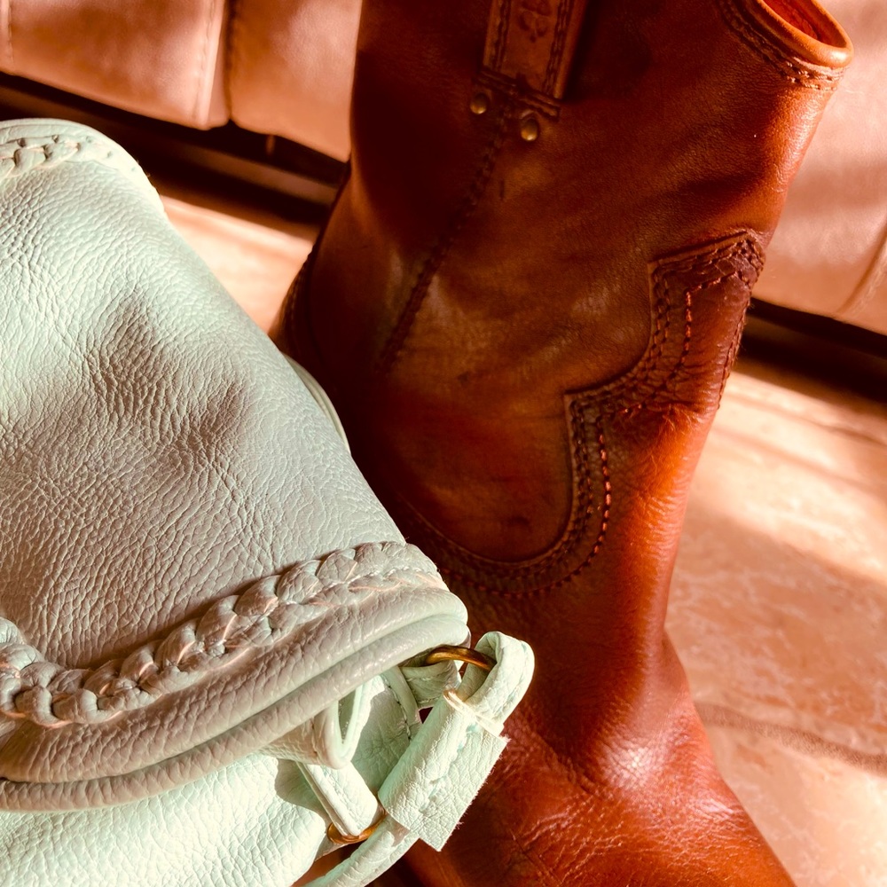 Lucky Brand Boots paired with Altair’s State crossbody purse……